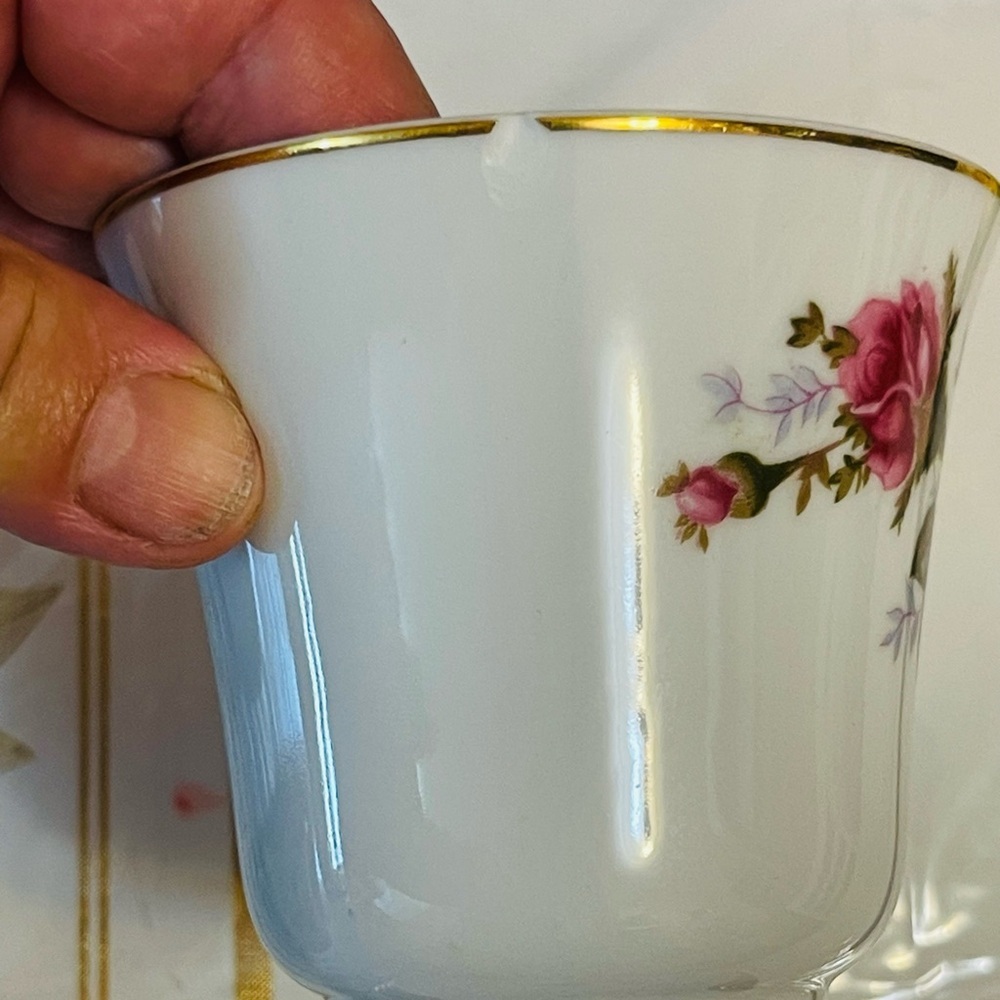 VTG Russian Porcelain"Japan Sea No. 7" tea set 4 Cups 5 Saucer Soviet USSR - Picture 8 of 9